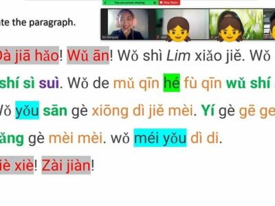 I teach Mandarin to kids and adults.